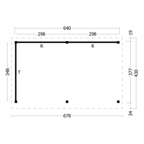  Tuindeco | Overkapping Oslo XL | Type 2 | Zwarte Wanden 211151-10